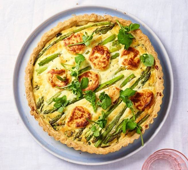 Double Cheese and Spring vegetable Tart