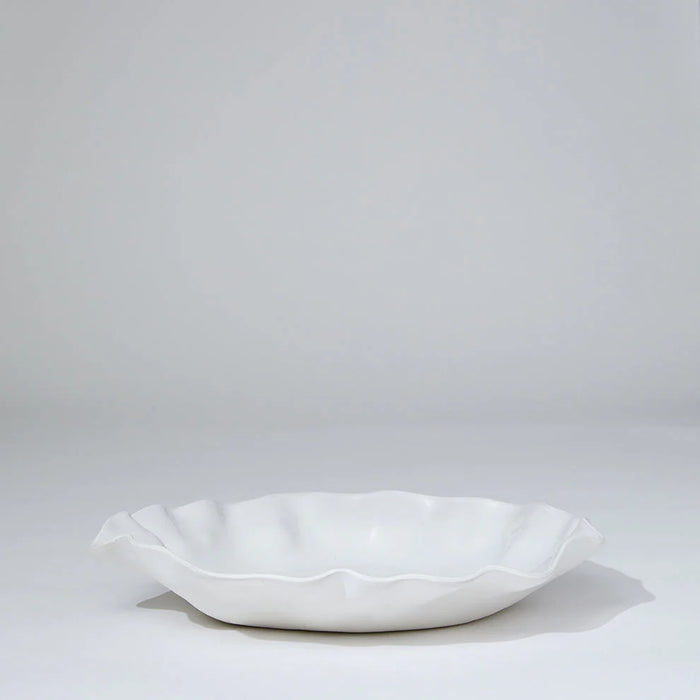 Ruffle Round Platter Snow White XL