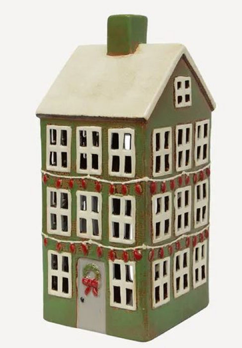 Alsace Tea Light Grande Chalet Christmas Green